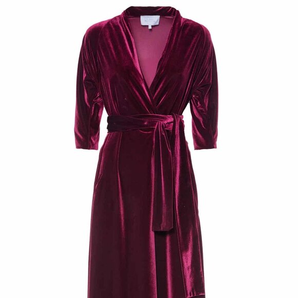 Luisa Beccaria Luisa Wrap Velvet Dress - Picture 2 of 8